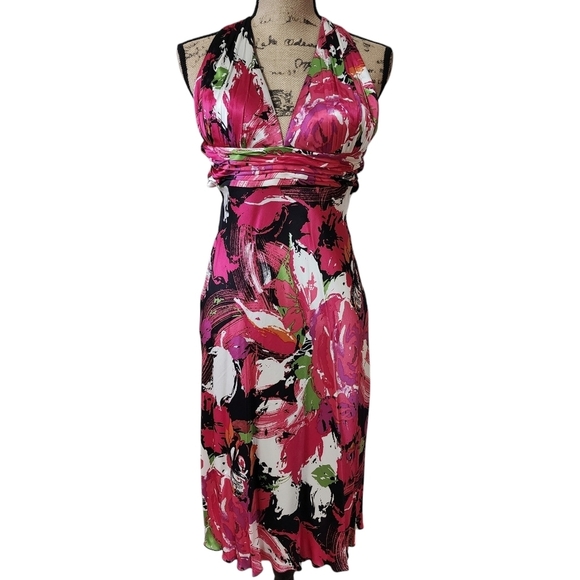 Laura Vann Dresses & Skirts - Laura Vann Silk Halter Floral Mini Dress - Small